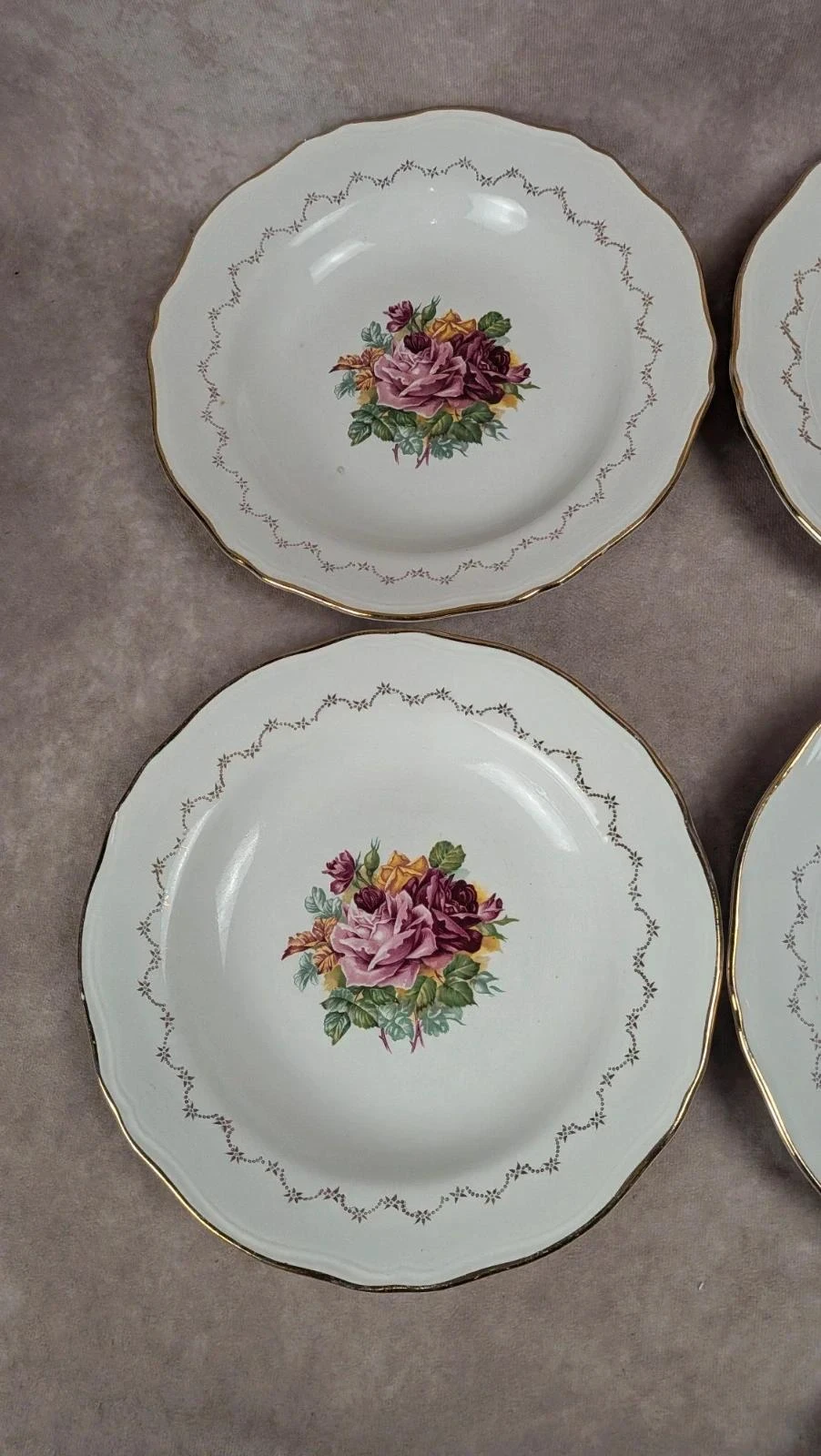 Lot de 7 assiettes creuses antigas L’amandinoise – Faiência floral – photo 4